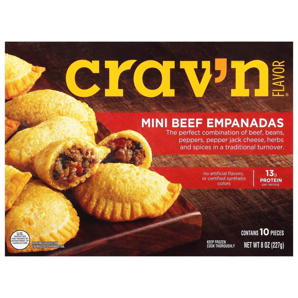 slide 12 of 17, Crav'n Flavor Beef Mini Empanadas 10 Each, 