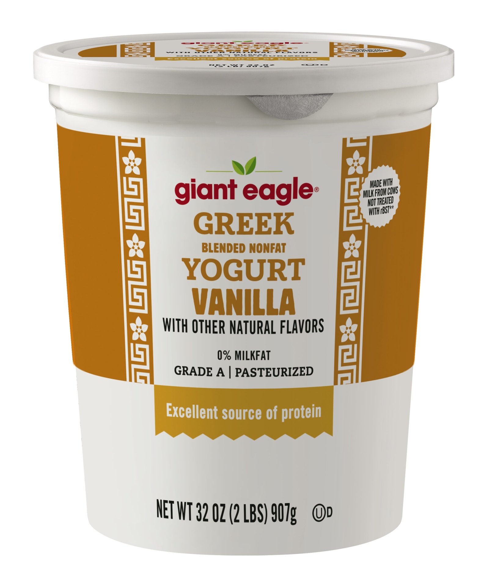 slide 1 of 1, Giant Eagle Greek Yogurt, Vanilla, Blended Nonfat, 32 oz