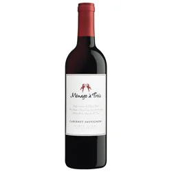 Menage a Trois Cabernet Sauvignon California Red Wine, 750 ml Glass Bottle, 13.5% ABV