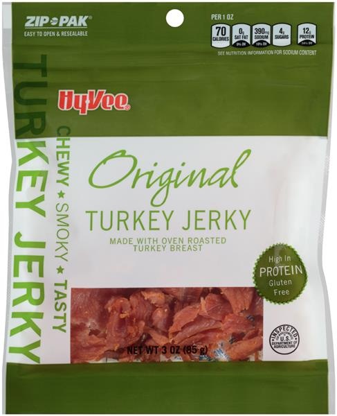 slide 1 of 1, Hy-vee Original Turkey Jerky, 3 oz