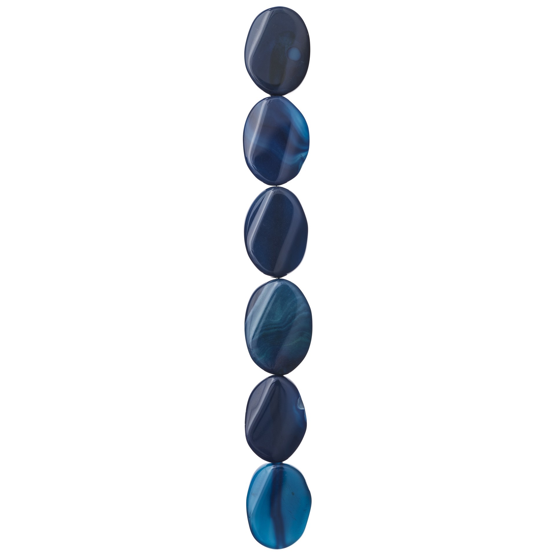 slide 3 of 3, Blue Agate Slice Beads By Bead Landing, 25 mm