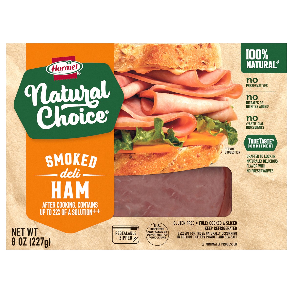 slide 1 of 10, HORMEL NATURAL CHOICE Smoked Deli Ham, 8 oz