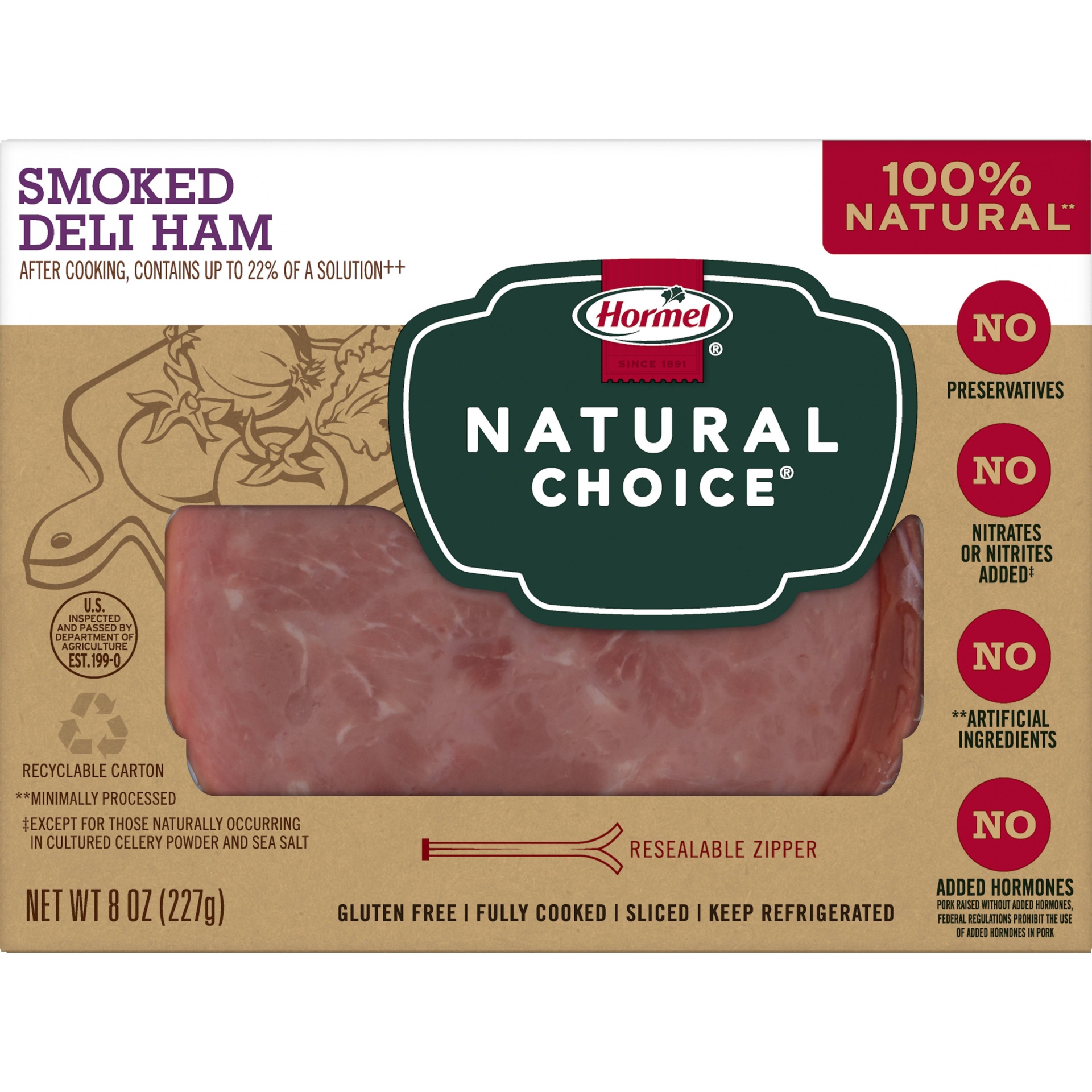 slide 1 of 8, Hormel Natural Choice Smoked Deli Ham, 8 oz