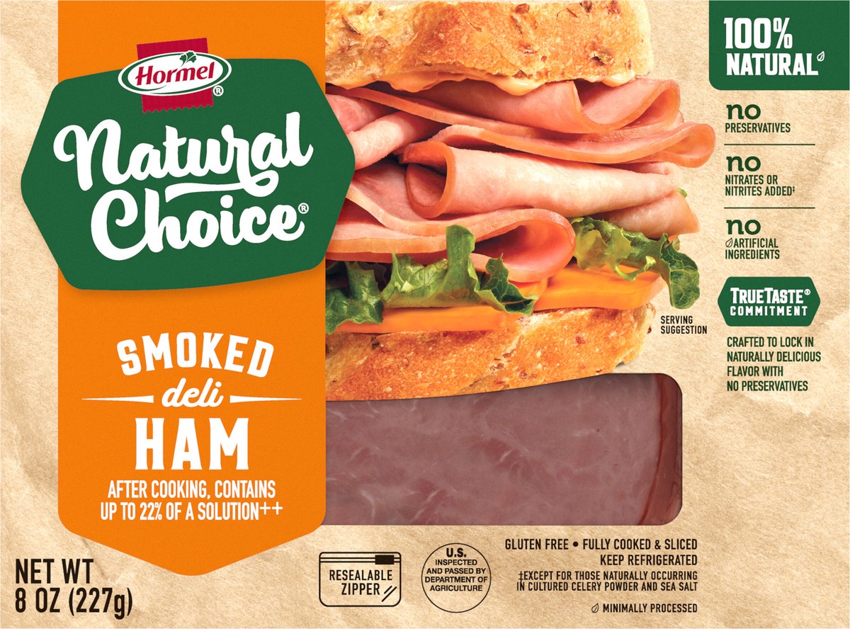 slide 5 of 10, HORMEL NATURAL CHOICE Smoked Deli Ham, 8 oz