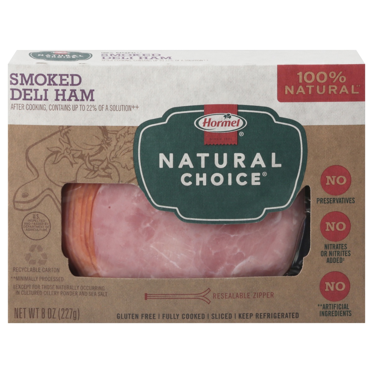 slide 1 of 1, Hormel Natural Choice Smoked Deli Ham 8 oz, 8 oz