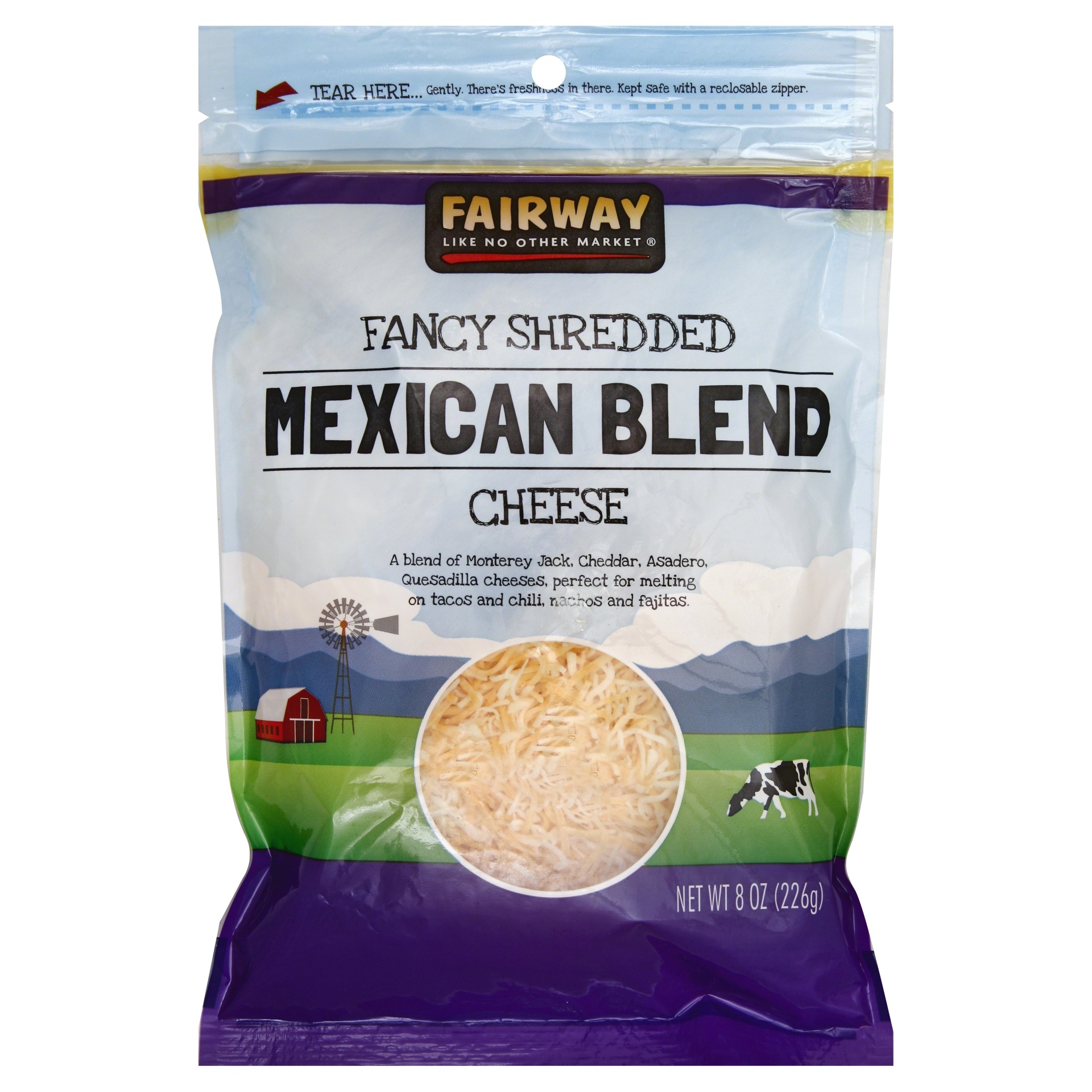 slide 1 of 1, Fairway Shredded Mexican Cheese Blend, 8 oz