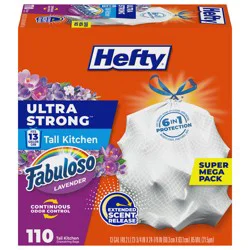 Hefty Ultra Strong 13 Gallon Fabuloso Scent Tall Kitchen Trash Bags, 110 ea