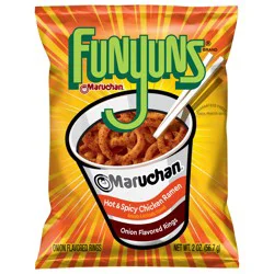 Funyuns Maruchan Onion Flavored Rings Hot & Spicy Chicken Ramen 2 Oz
