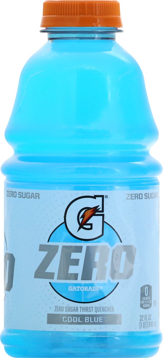 slide 12 of 12, Gatorade Zero Zero Sugar Cool Blue Thirst Quencher 32 fl oz, 32 fl oz