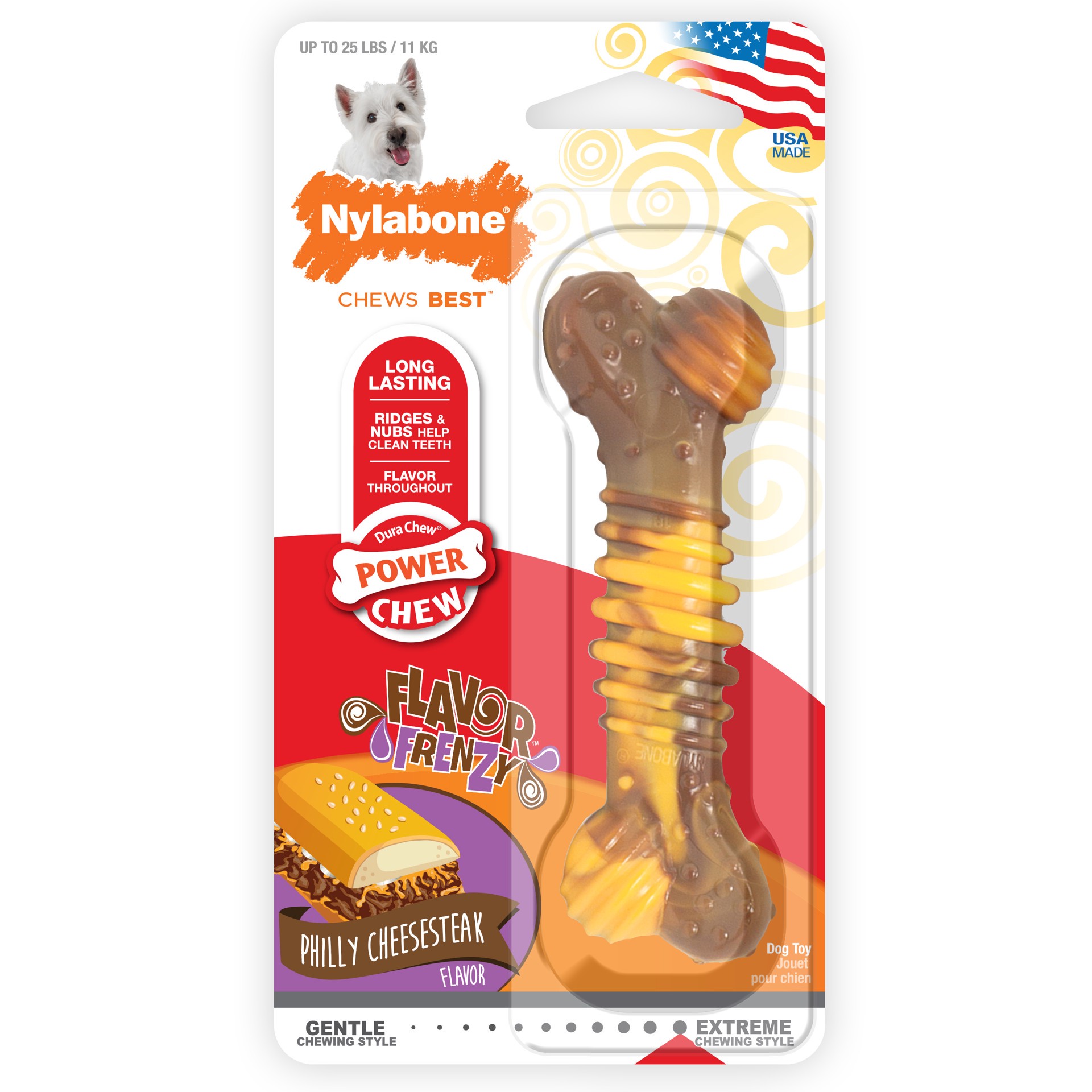 slide 1 of 10, Nylabone Cheesesteak Regular, 1.75 oz