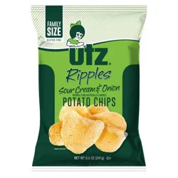 Utz Family Size Ripples Sour Cream & Onion Potato Chips 9 oz