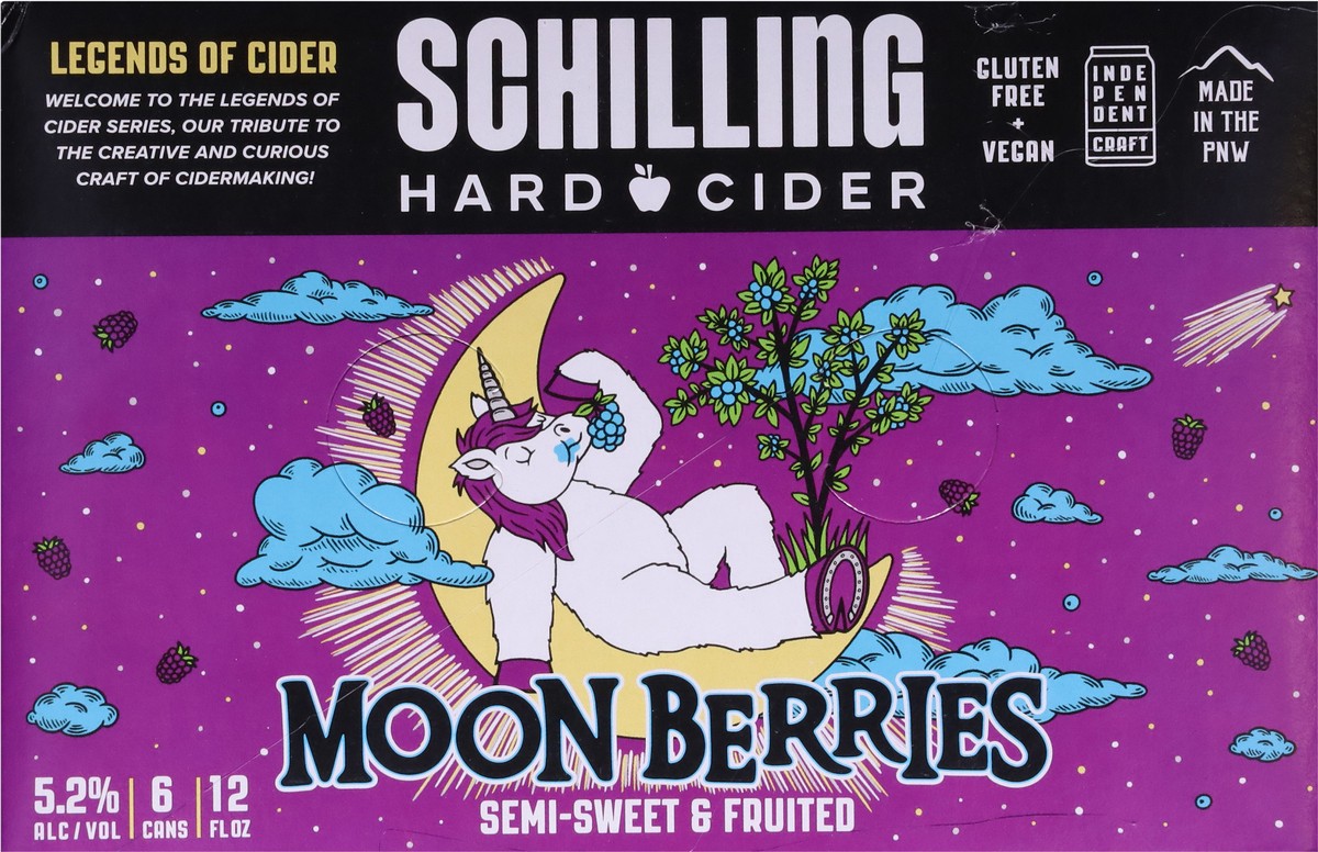 slide 2 of 13, Schilling Moon Berries Hard Cider 6 - 12 fl oz Cans, 6 ct