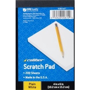 slide 1 of 1, CVS Health Caliber Chunky Scratch Pad, White Paper, 1 ct