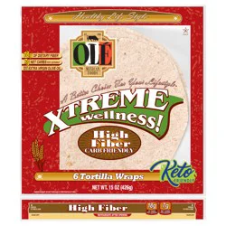 Olé Xtreme Wellness High Fiber, 10" Tortillas, Keto Friendly