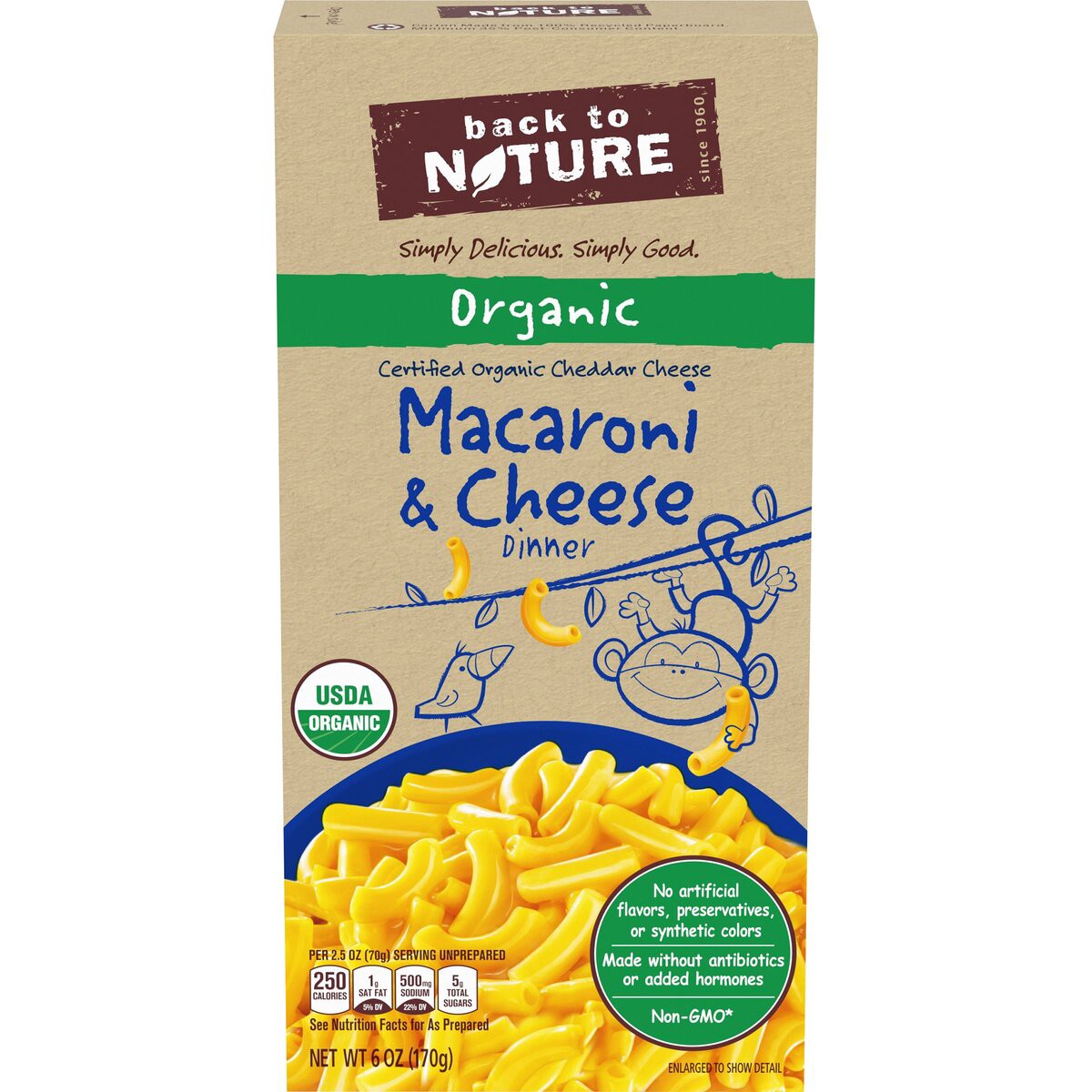 slide 1 of 11, Back to Nature Organic Macaroni & Cheese Dinner, 6 oz