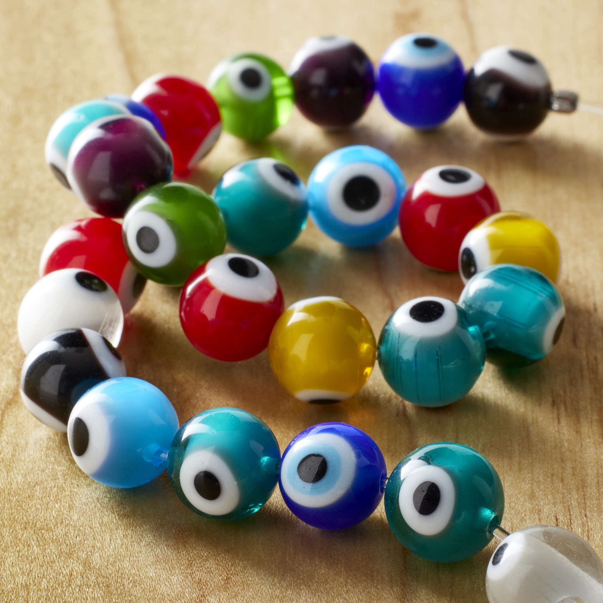 slide 2 of 3, Multicolor Glass Eye Beads, 10mm By Bead Landing, 10mm