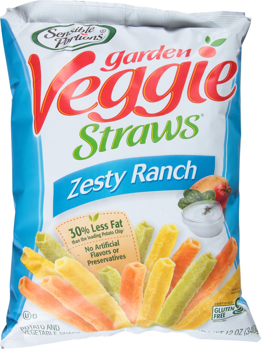 slide 6 of 7, Sensible Portions Garden Veggie Straws Zesty Ranch Potato and Vegetable Snack 12 oz, 12 oz