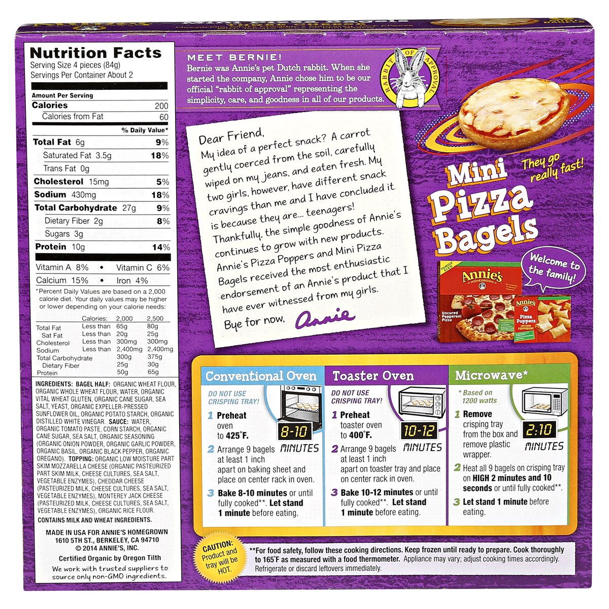 Annie's Three Cheese Mini Pizza Bagels 6.65 oz Shipt