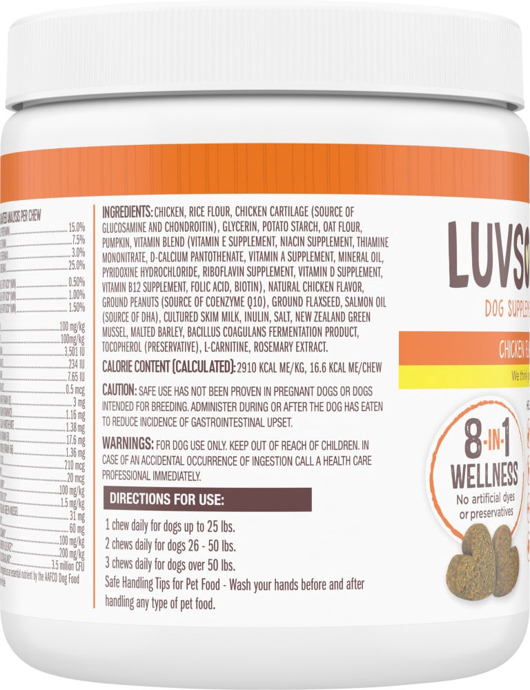 slide 3 of 4, Luvsome 8-In-1 Chicken Flavor Dog Wellness Bites, 12.06 oz