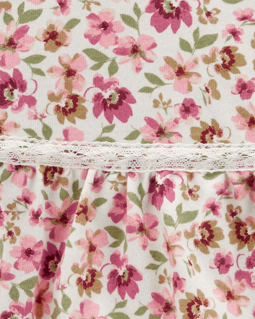 slide 2 of 2, Oshkosh Baby Floral Print Ruffle Top Pink 6M, 1 ct