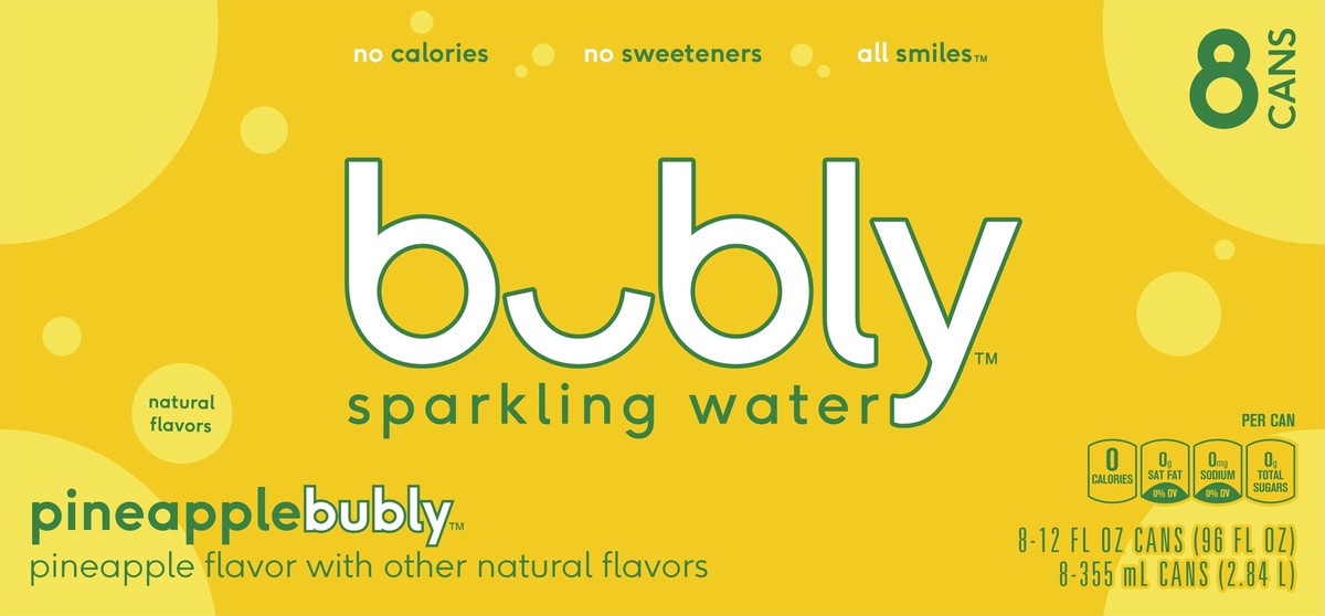 slide 1 of 4, bubly Pineapple Sparkling Water - 8 ct, 8 ct