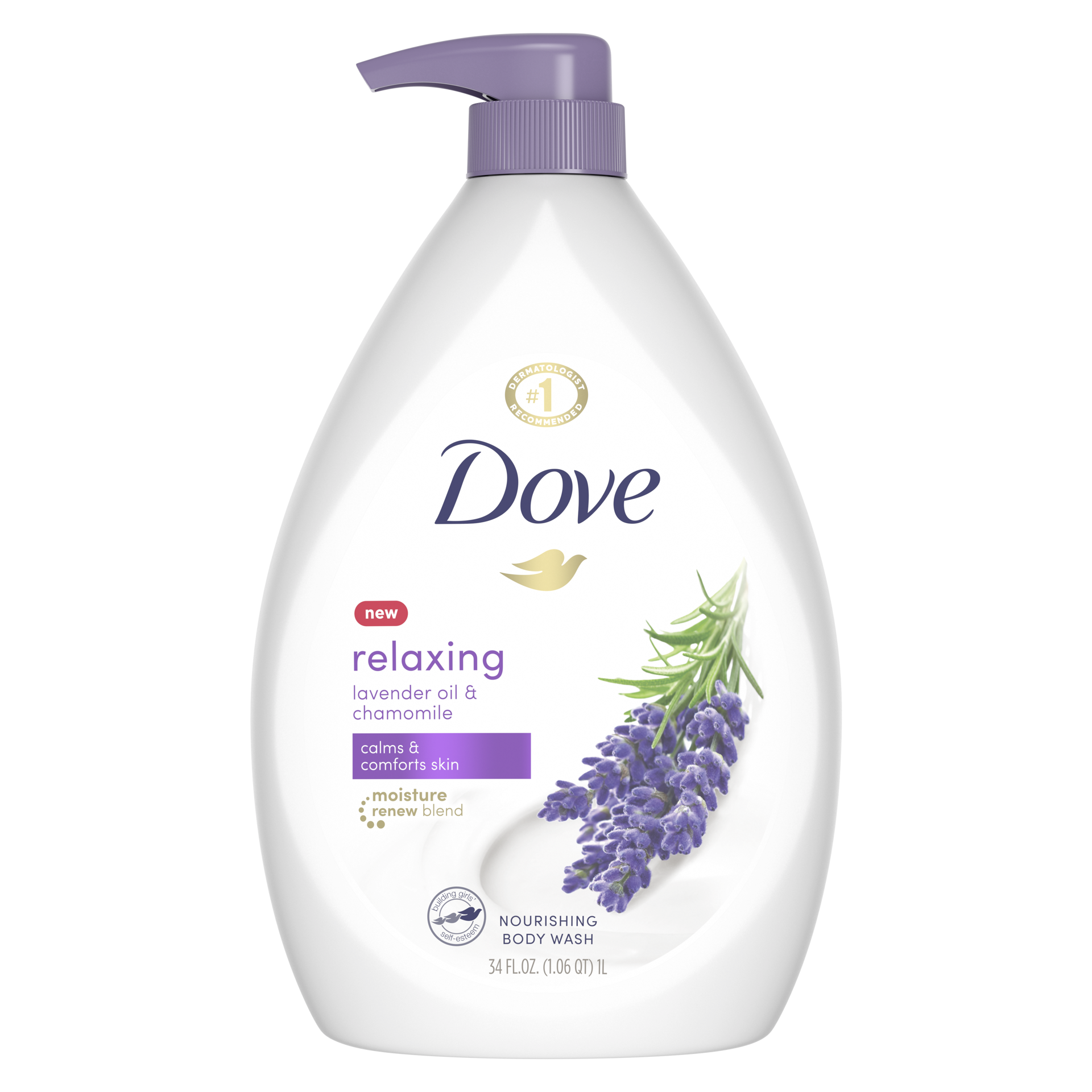slide 4 of 5, Dove Body Wash With Pump Relax Lavender Oil & Chamomile 30.6 oz, 30.6 fl oz