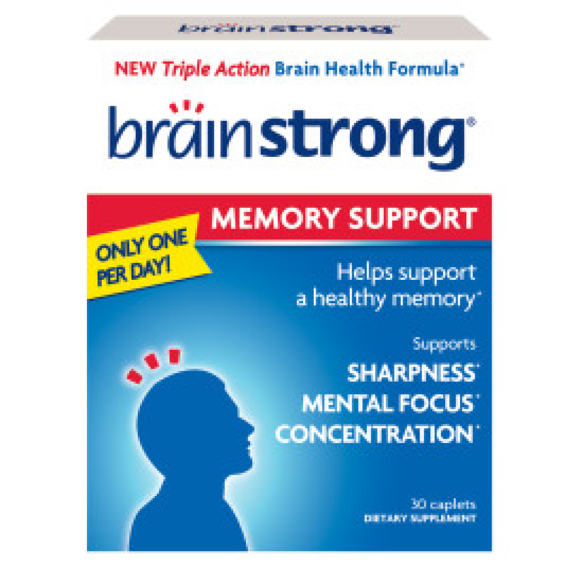 slide 1 of 13, BrainStrong Memory Support Caplets, 30 ct