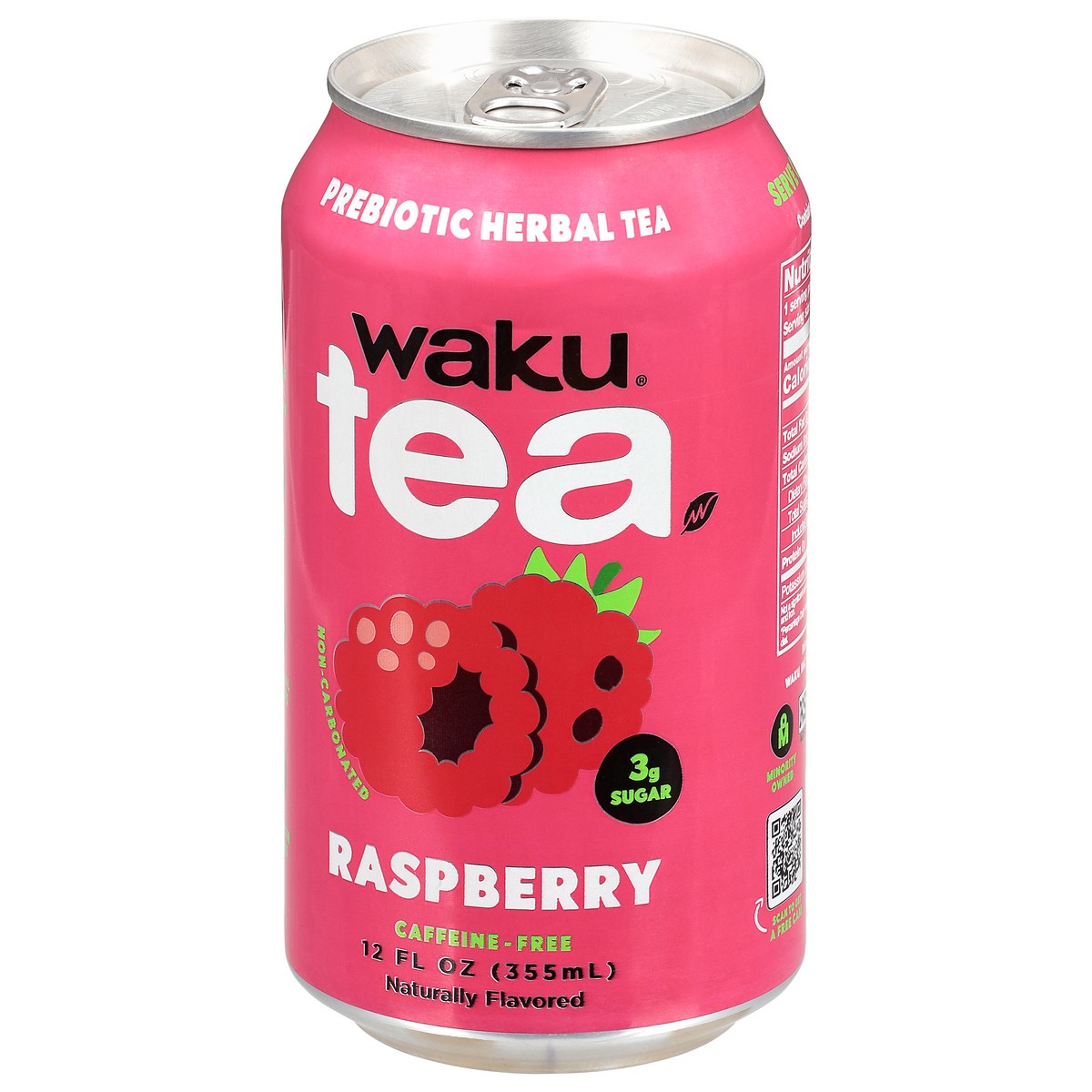 slide 3 of 4, Waku Caffeine-Free Prebiotic Raspberry Herbal Tea 12 fl oz, 