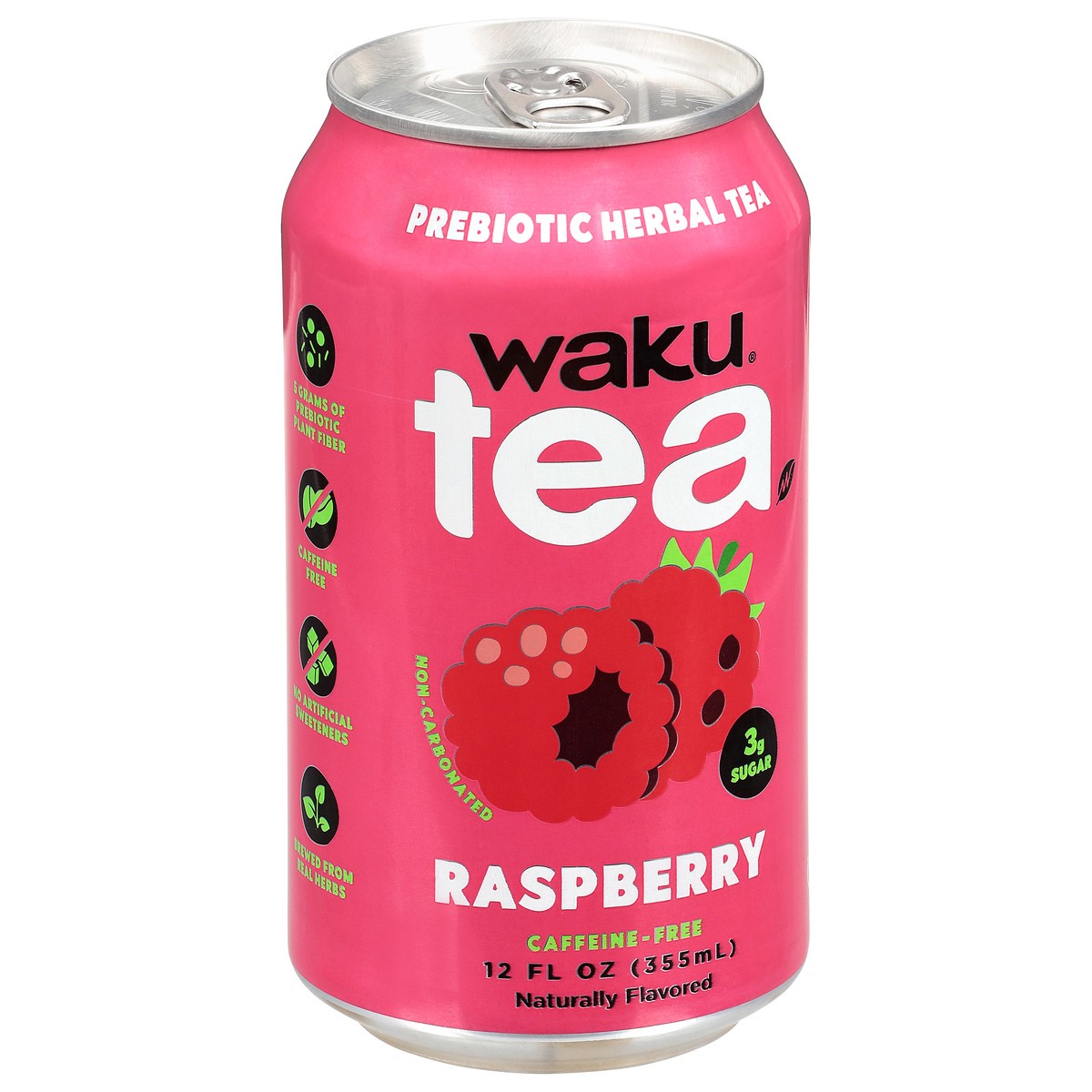 slide 2 of 4, Waku Caffeine-Free Prebiotic Raspberry Herbal Tea 12 fl oz, 