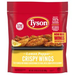 Tyson Lemon Pepper Crispy Wings, Fully Cooked