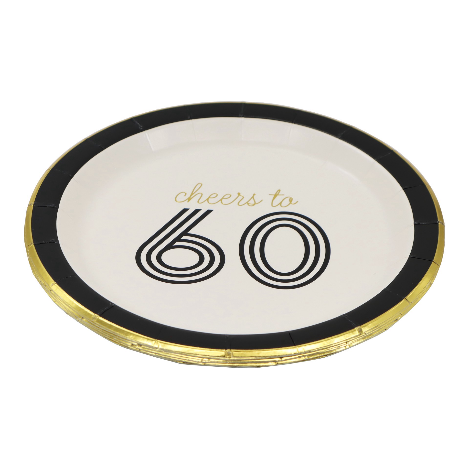 slide 2 of 2, 7" Cheers To 60 Snack Plates, 8ct. By Celebrate It, 8 ct