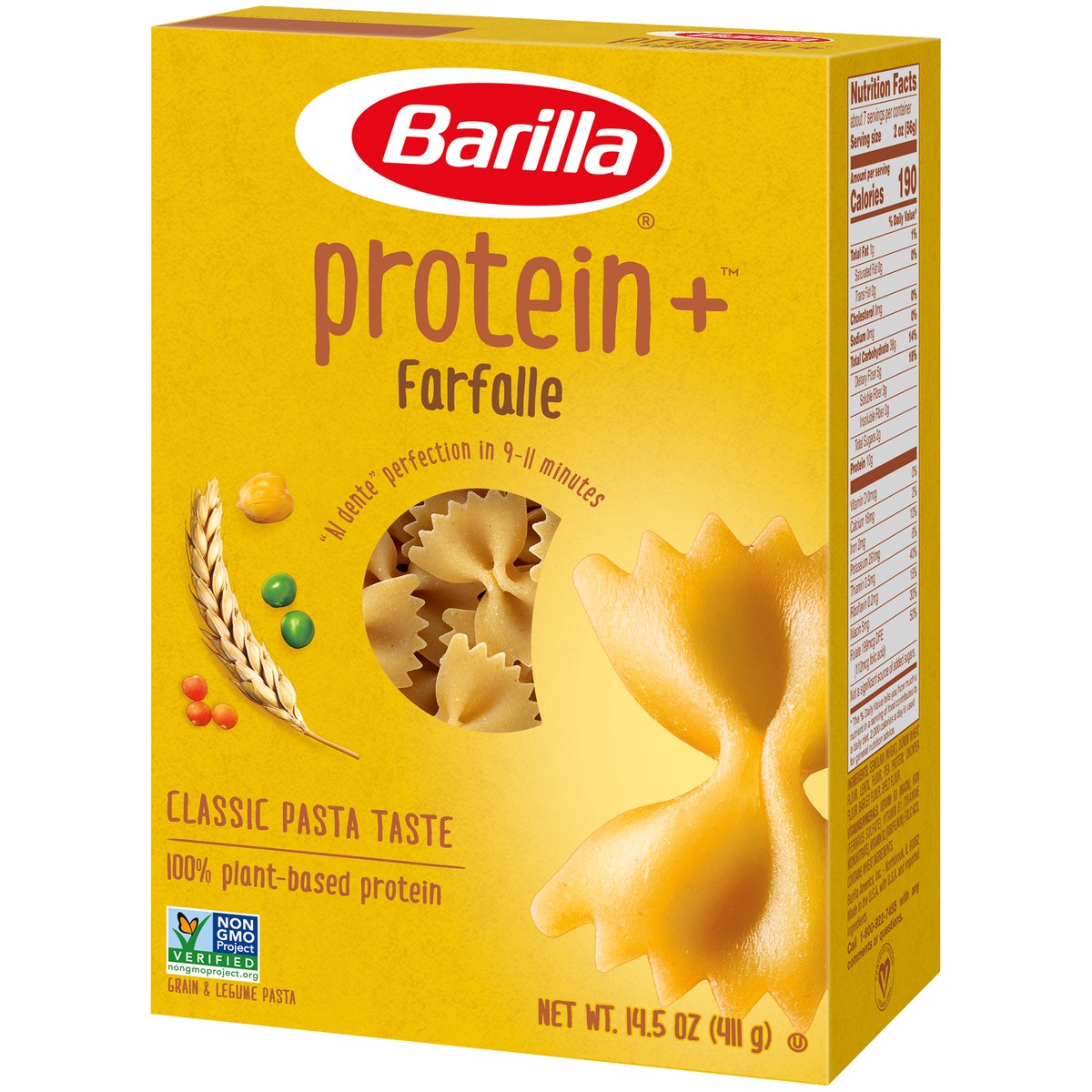 slide 3 of 9, Barilla ProteinPlus Farfalle Pasta, 14.5 oz