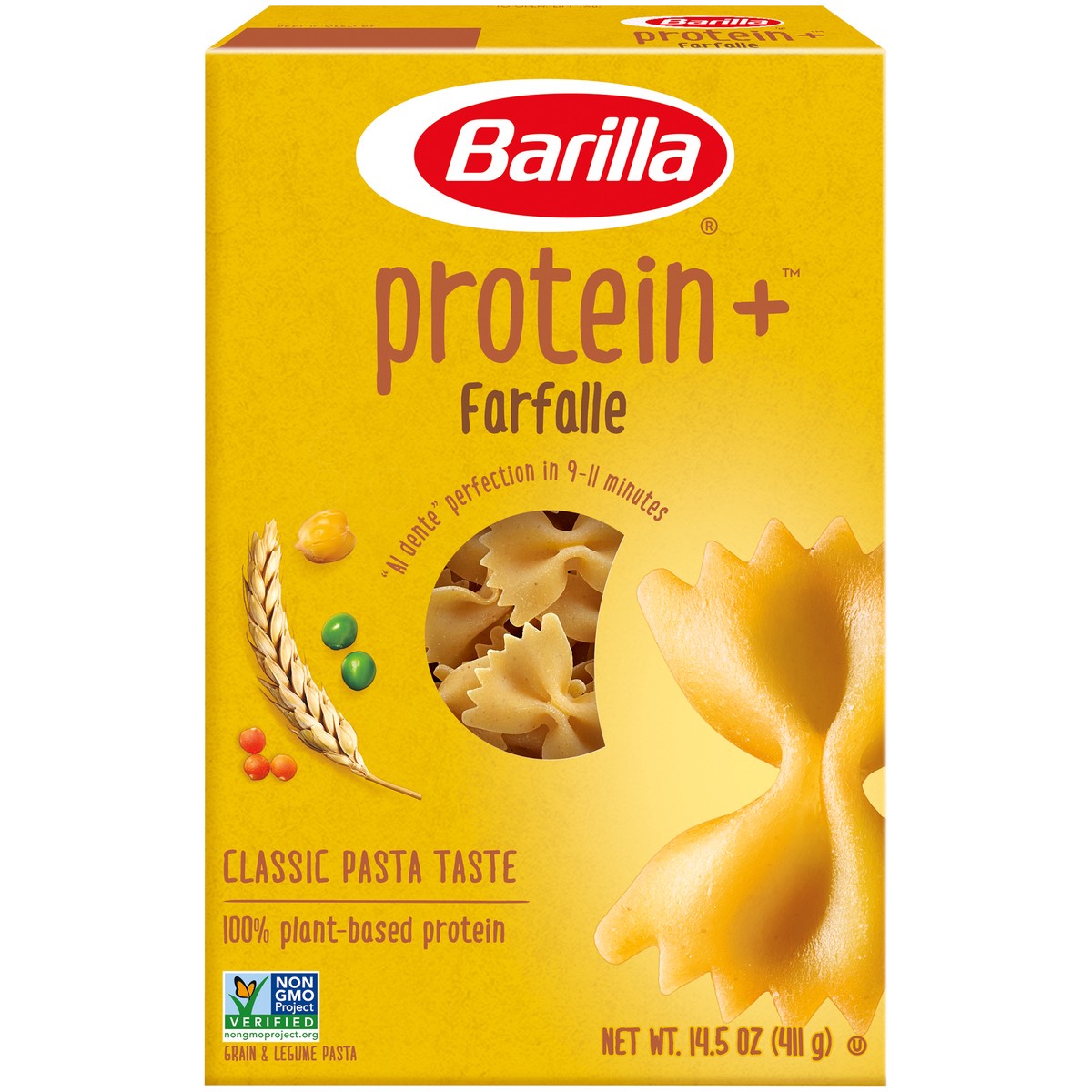 slide 1 of 9, Barilla ProteinPlus Farfalle Pasta, 14.5 oz