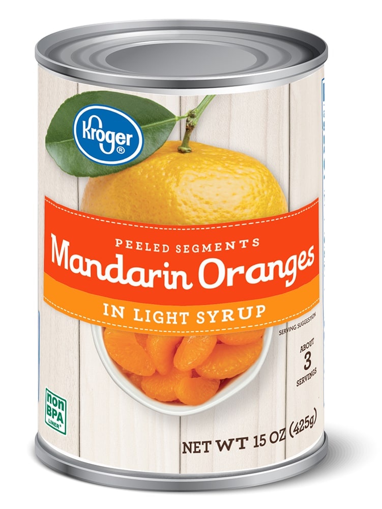 slide 1 of 1, Kroger Mandarin Oranges Peeled Segments In Light Syrup, 15 oz