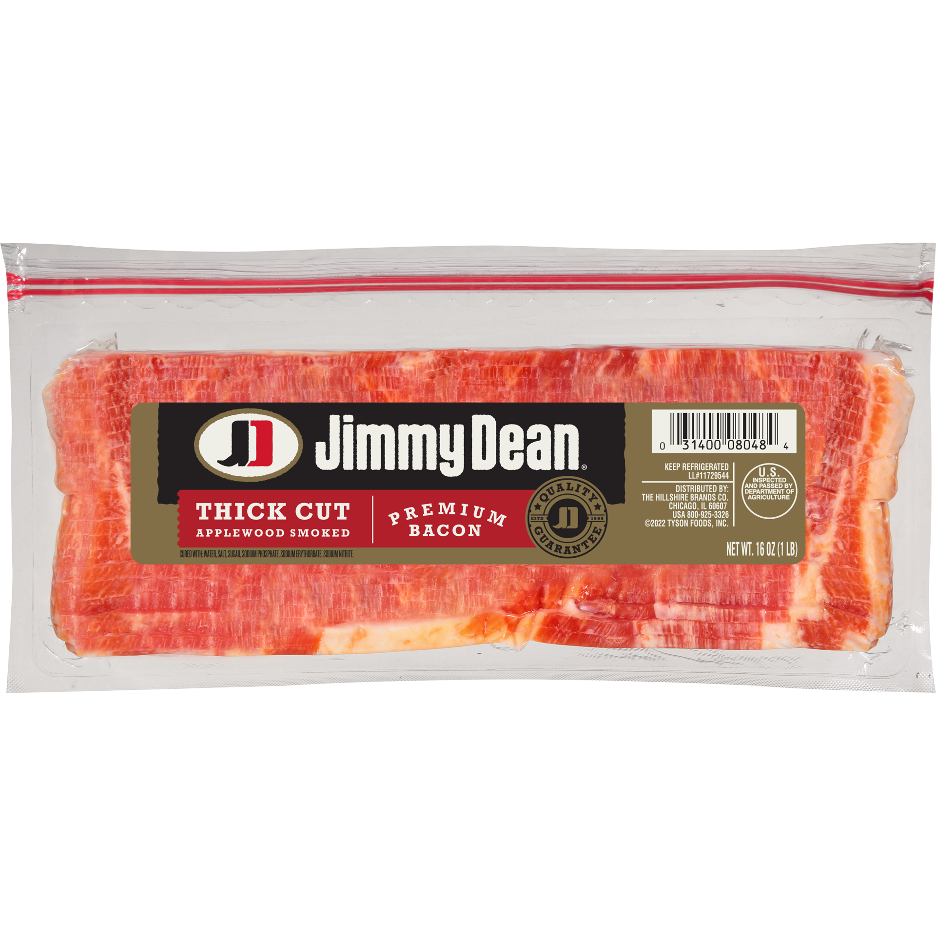 slide 1 of 10, Jimmy Dean Premium Applewood Smoked Thick Cut Bacon, 16 oz, 453.59 g