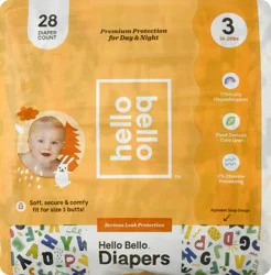 Hello Bello 3 (16-28 lbs) Alphabet Soup Design Diaper 28 ea