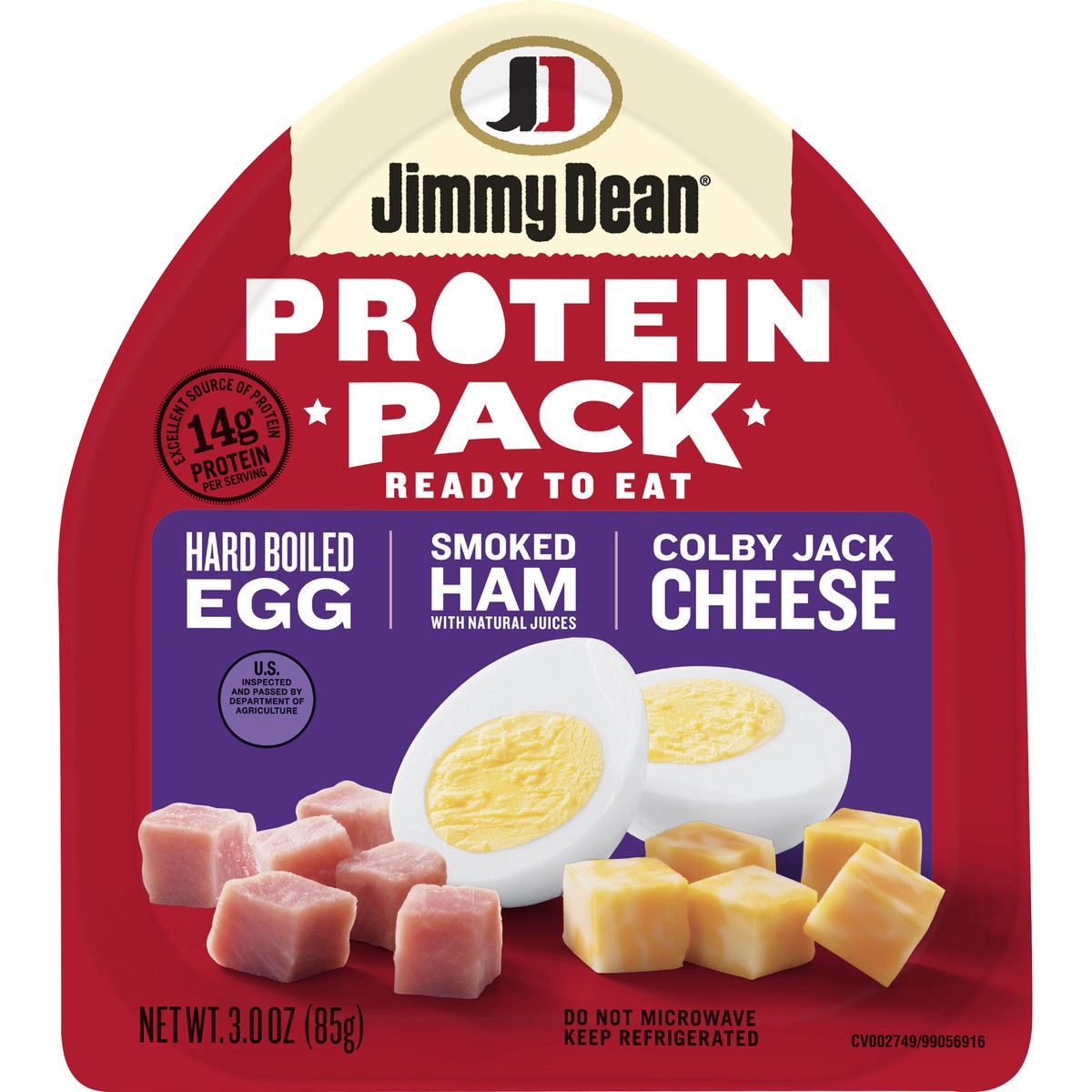 slide 1 of 5, Jimmy Dean Protein Pack Smoked Ham, 3 oz