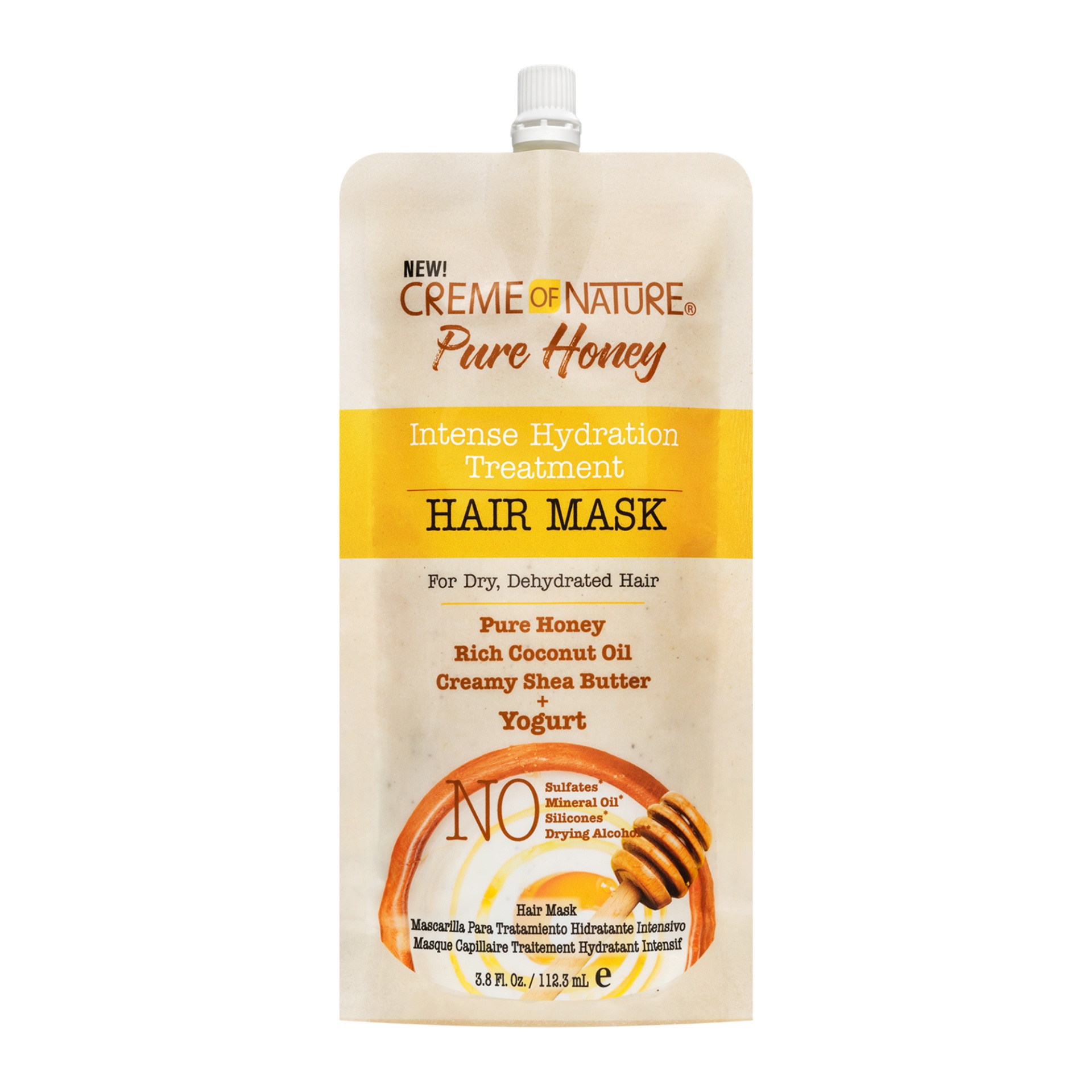 slide 1 of 1, Creme of Nature Pure Honey & Yogurt Intense Hydration Treatment Hair Mask, 3.8 fl oz