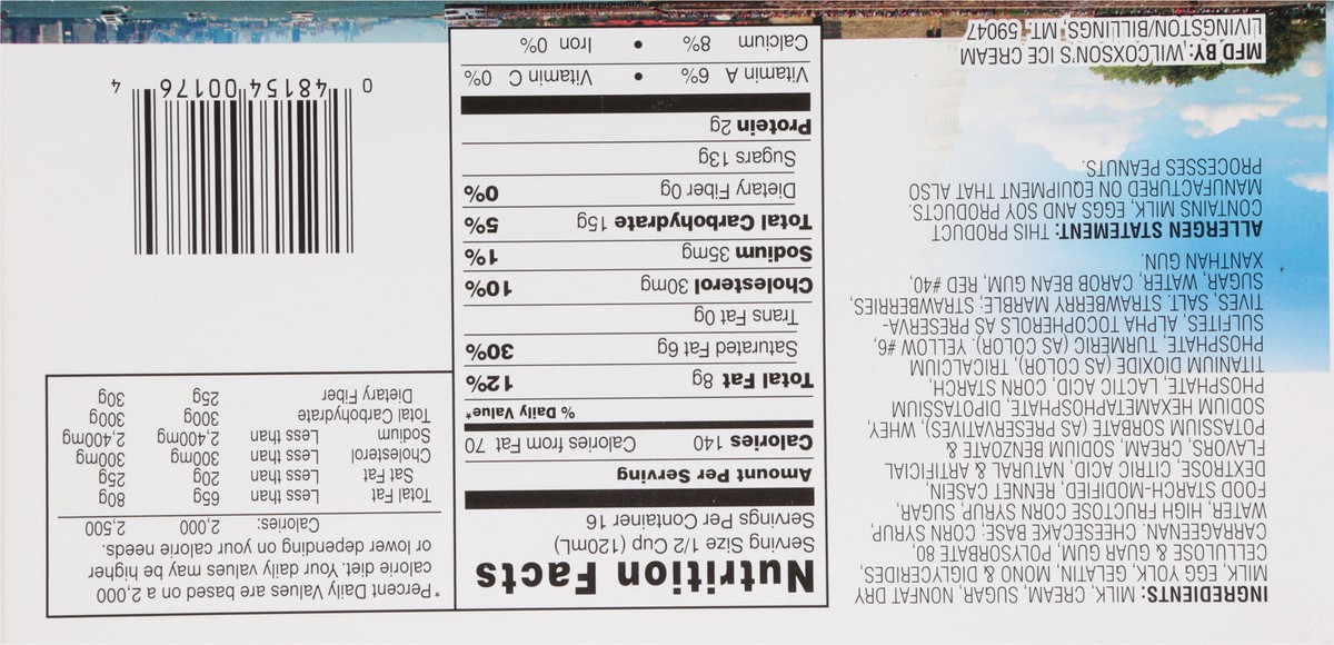 slide 12 of 17, Wilcoxson's Strawberry Cheesacake Ice Cream 0.5 gal, 1/2 gal