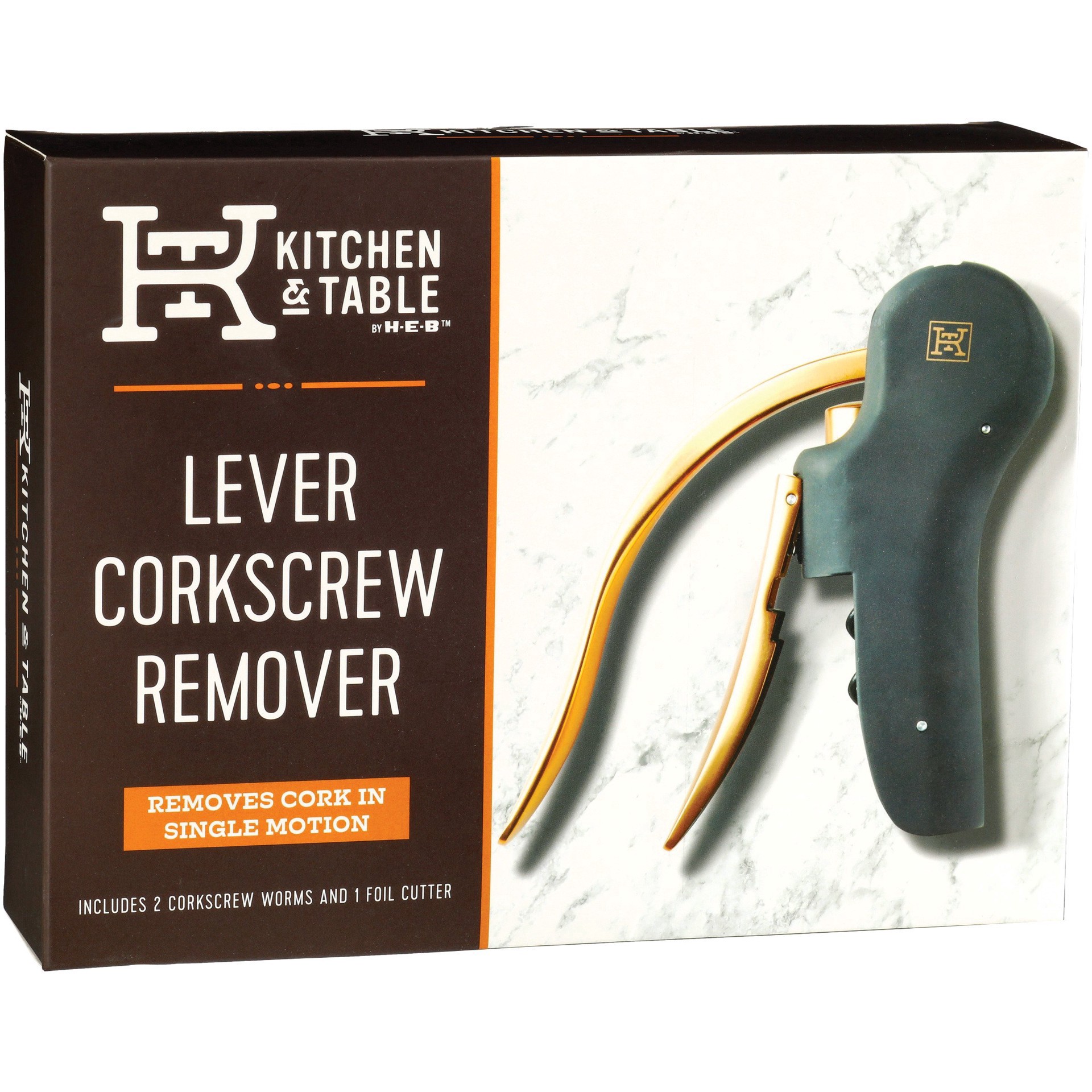slide 1 of 1, Ktchen & Table by H-E-B Kitchen & Table by H-E-B Lever Corkscrew Remover, 1 ct