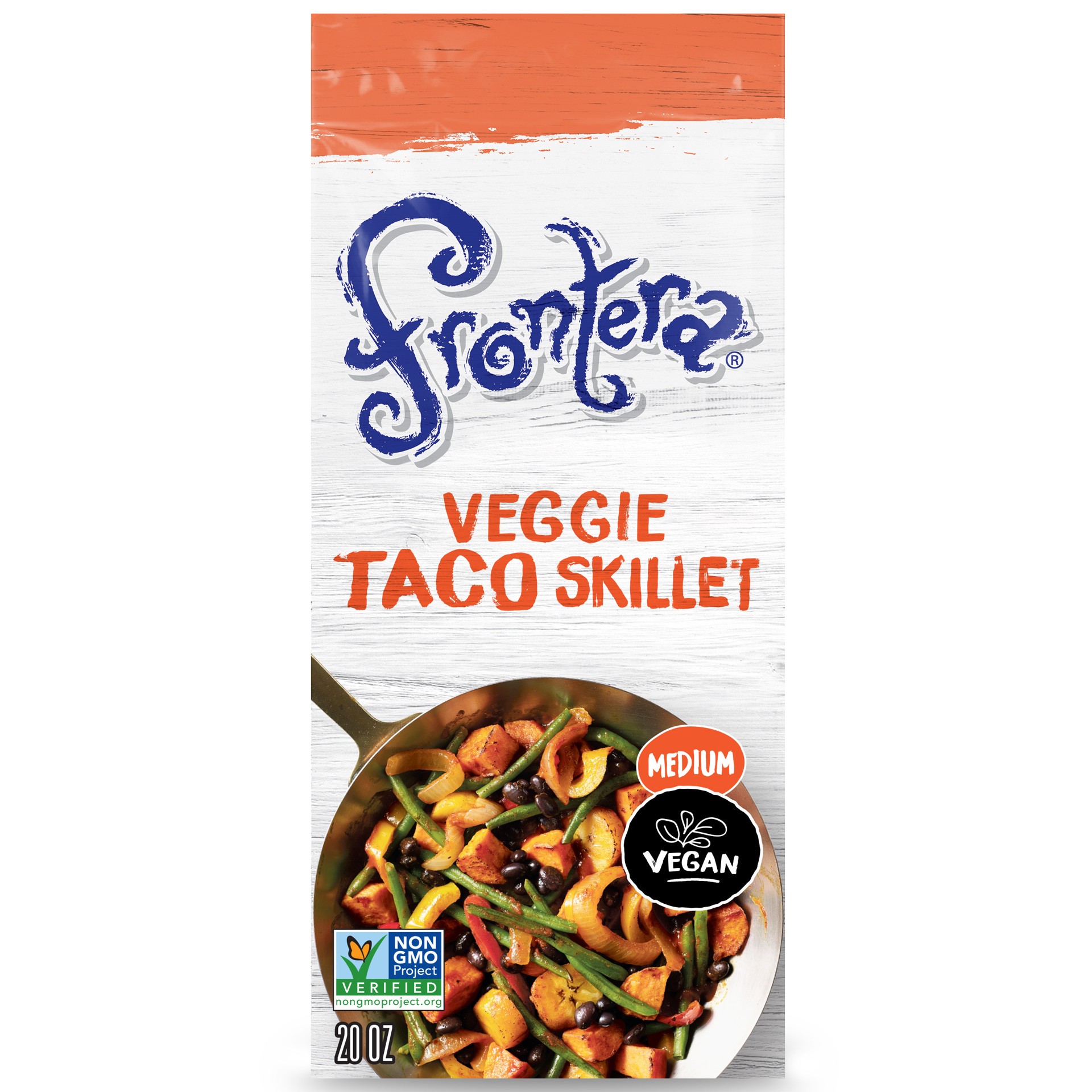 slide 1 of 5, FRONTERA Veggie Taco Skillet Frozen Meal, Vegan, Two Servings, Mild, 20 oz., 20 oz