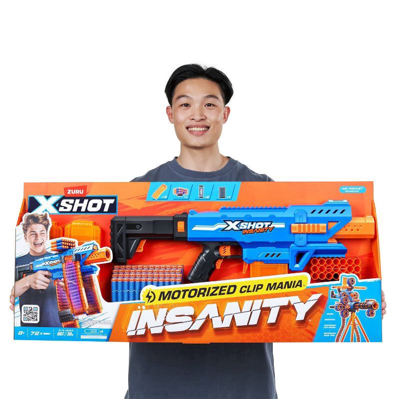 slide 7 of 9, X-Shot Insanity Motorized Clip Blaster, 1 ct