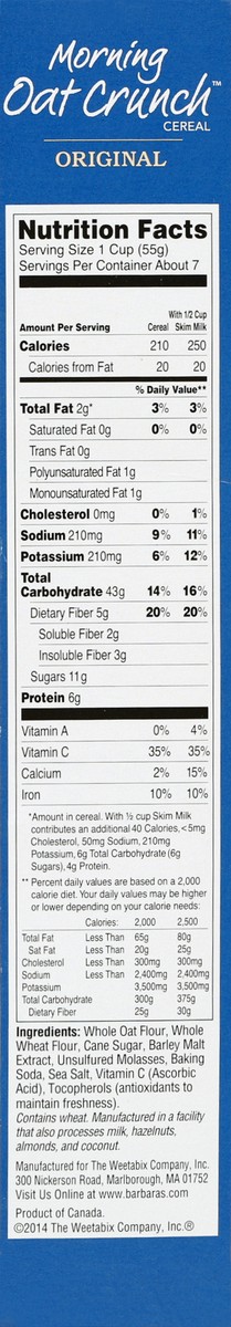 slide 7 of 7, Barbara's Original Morning Oat Crunch Cereal, 14 oz