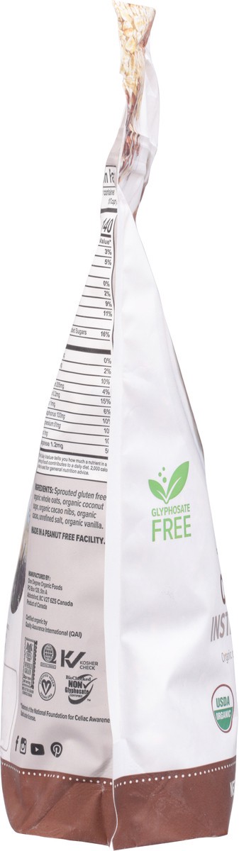 slide 4 of 12, One Degree Organic Foods, Sprouted Cacao Nib Instant Oatmeal, 18 oz