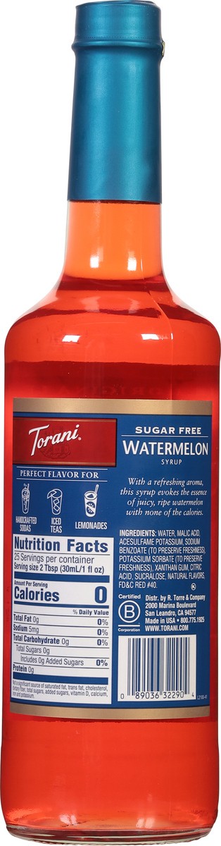 slide 2 of 13, Torani Sugar Free Watermelon Syrup 25.4 fl oz, 25.4 fl oz