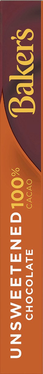 slide 8 of 9, Baker's Unsweetened Chocolate Premium Baking Bar with 100 % Cacao, 4 oz Box, 4 oz