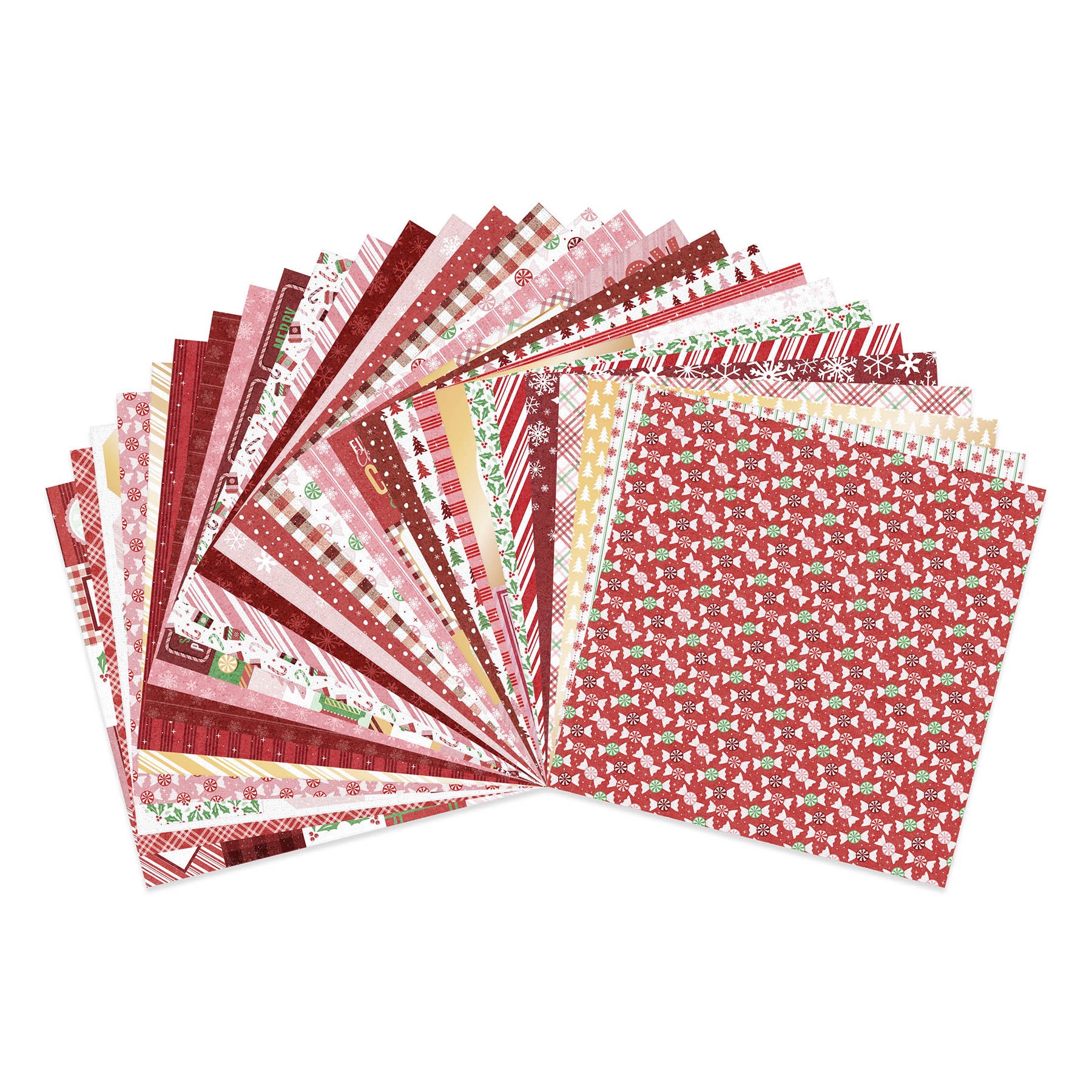 slide 3 of 3, 12" X 12" Peppermint Christmas Paper Pad By Recollections, 12 in x 12 in