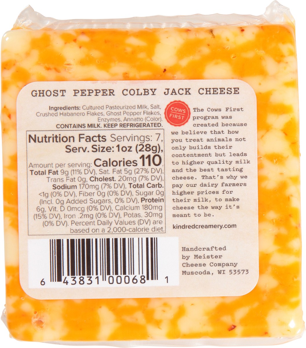 slide 8 of 9, Kindred Creamery Colby Jack Ghost Pepper Cheese 7.0 oz, 1 oz