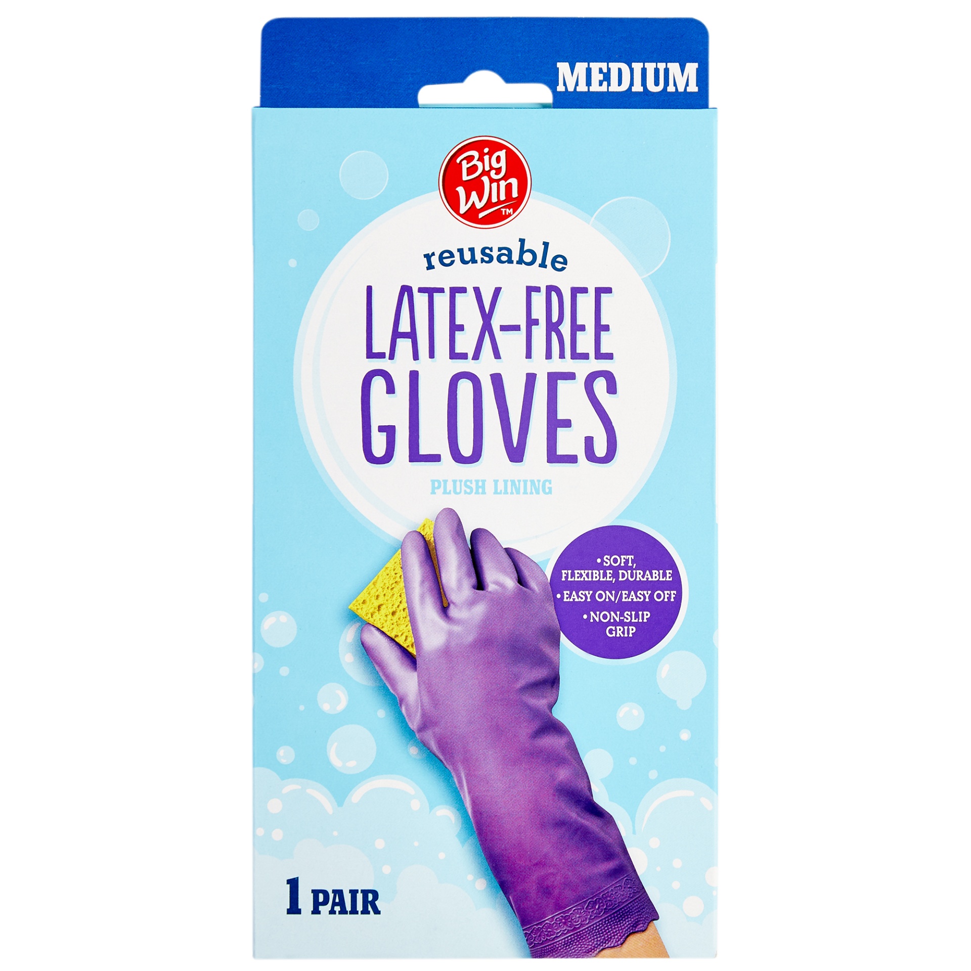 slide 1 of 1, Big Win Bw Latex Free Gloves Med, 1 ct