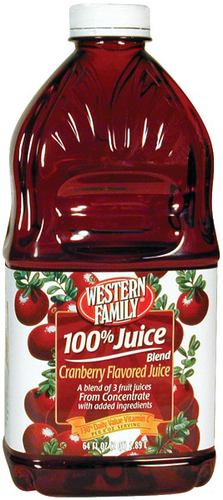 slide 1 of 1, Western Family 100% Cranberry Raspberry Juice - 64 oz, 64 oz